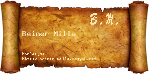 Beiner Milla névjegykártya